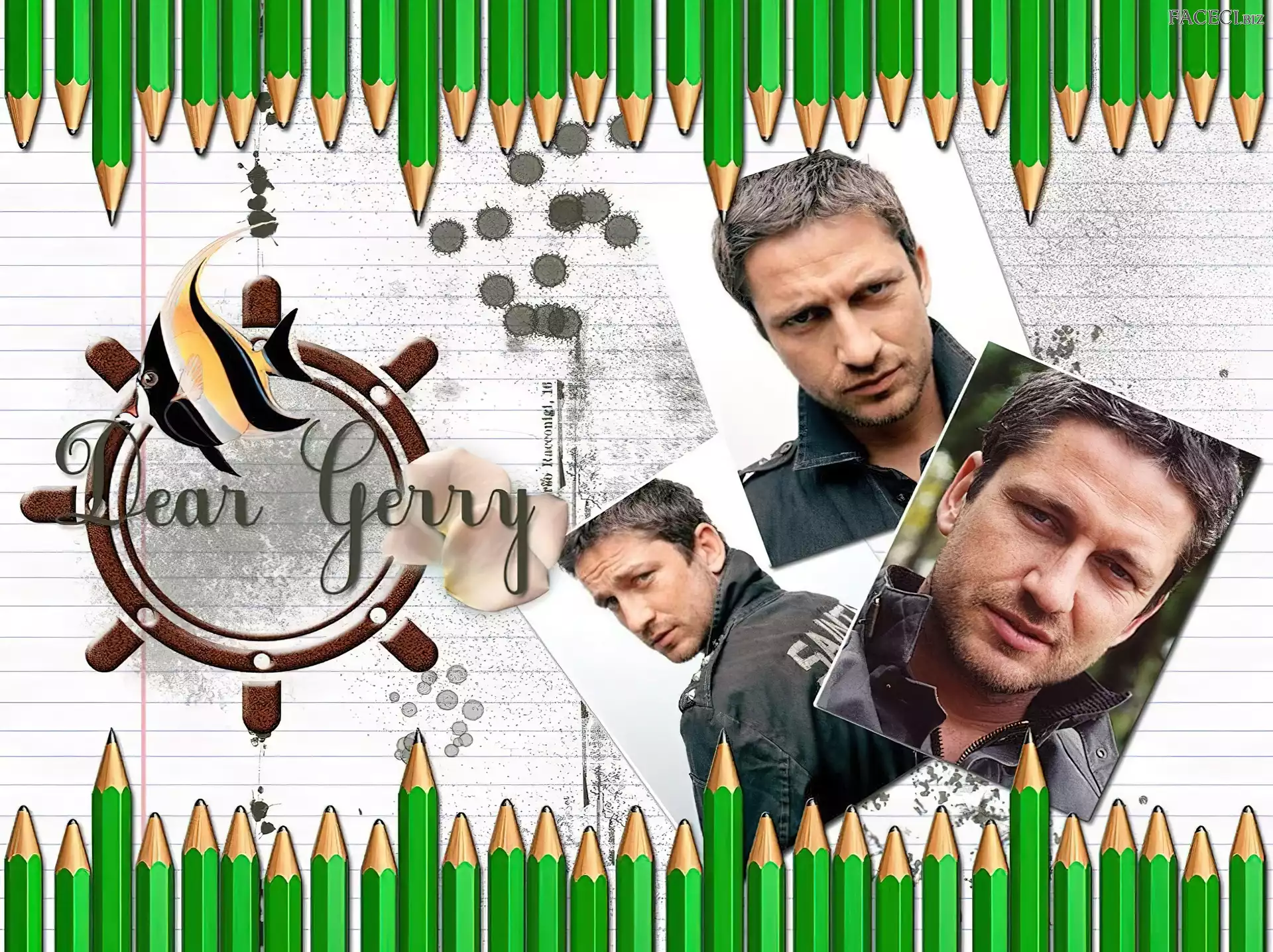 twarz, Gerard Butler, ołówek